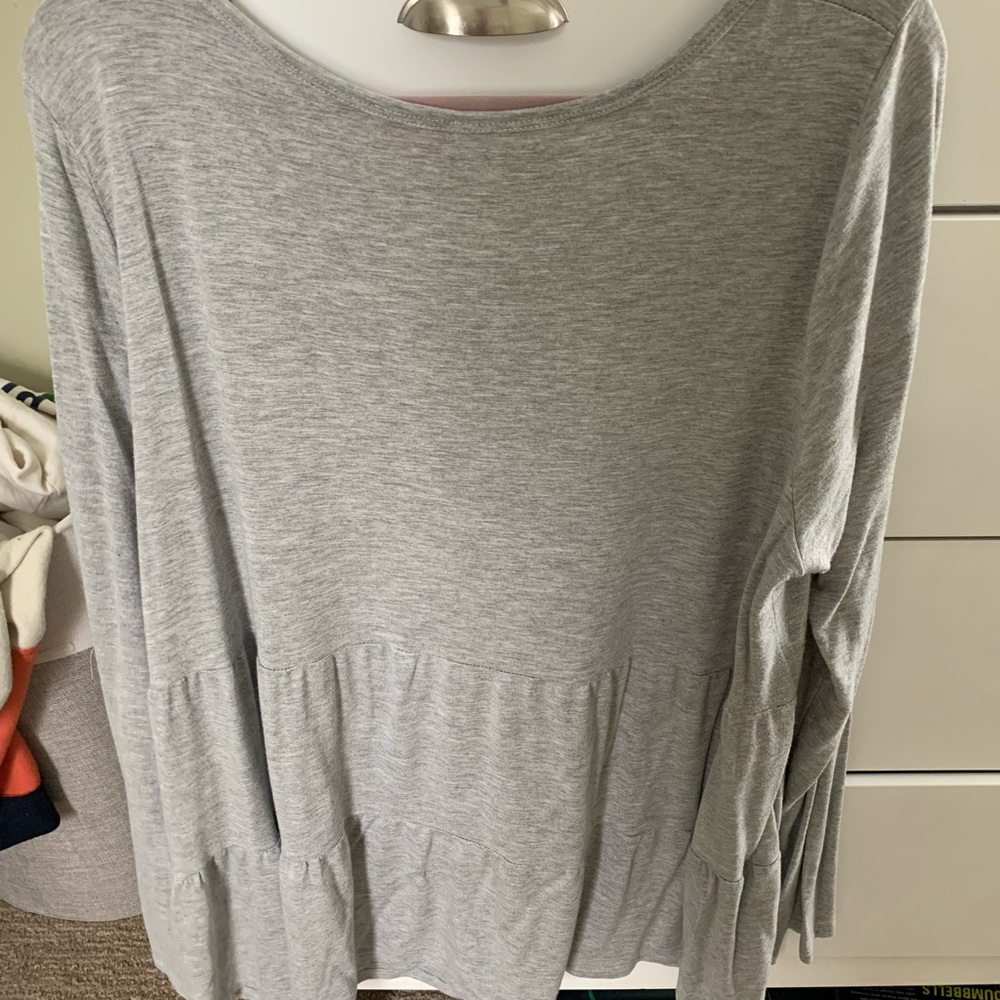 Pink lily grey plain T size 2xl